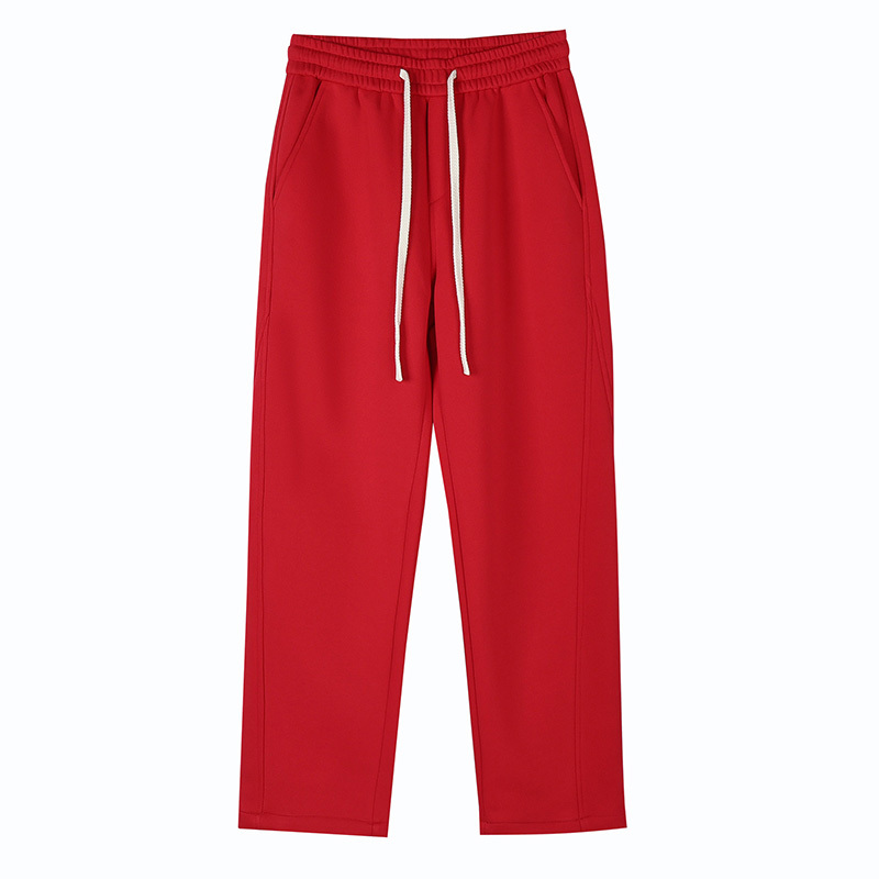 Men's Red Pants for Their Zodiac Year, 2026 Spring/Summer New Straight-Leg Casual Pants, Aerobics Group Purchase, Extra-Long Sweatpants