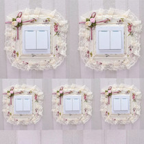 5 pack switch decorative wall sticker protective cover household socket decorative lace frame modern simple Nordic style sticker