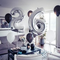 balloon large 30 inch digital aluminum balloon silver number