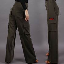 Ladies dance pants practice pants autumn and winter loose Latin modern dance pants pants ballroom dance pocket pants
