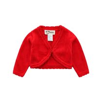 Baby knitted cardigan spring and Autumn pure cotton thin section Baby 6-12 months-4 years old girl cape cape small shawl