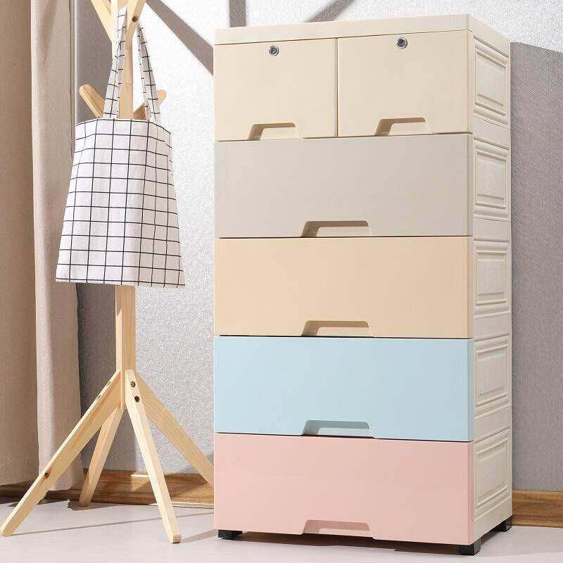 Storage Cabinet Multilayer Composition Solid children Home Five-3 layers Plastic Drawer Closet Wardrobe PP