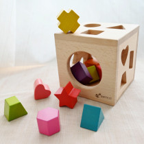 Boîte assortie de forme géométrique pour enfants jouet Montessori à treize trous blocs de construction éducatifs pour bébés boîte dintelligence en bois massif