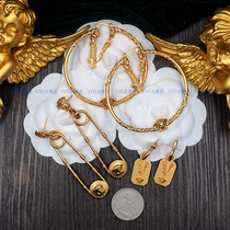 (Tough goods) re-engraved antique style vintage Lilith head earrings v relief clip earrings niche