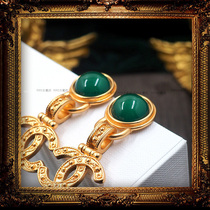 Patchy vintage style emerald gilded antique wind earrings red water drops pompous Palace earrings female retro