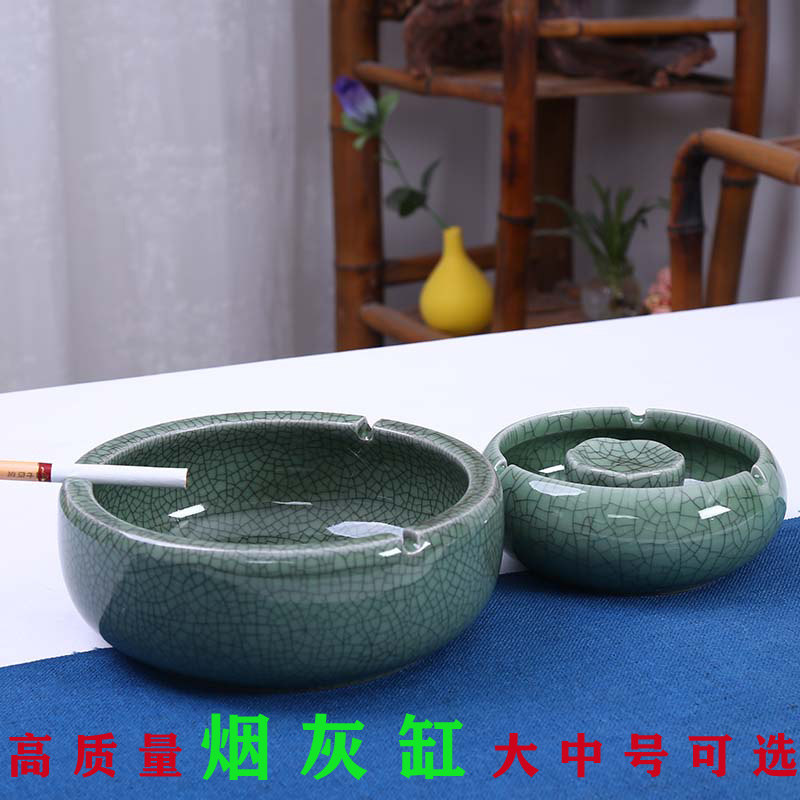 Fashion home ceramic ashtray large and medium size living room net red high quality new anti-flying ash foot bath bar ashtray