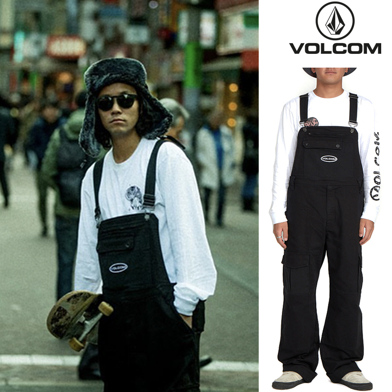 Japanese street style diamond baby bag jeans 1920 American VOLCOM trendy cool denim baby bag pants