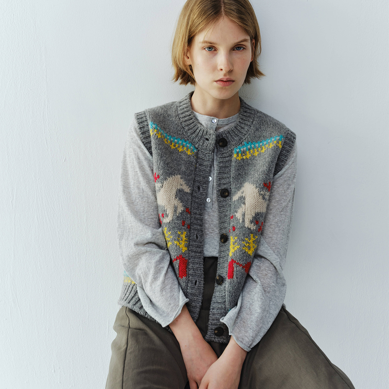 Sylene 100% Wool Colorful Contrast Fair Isle Vest Sweater Sylene 100% Wool Colorful Contrast Fair Isle Vest Sweater