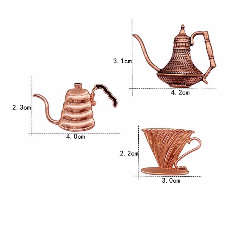 Barista Phụ kiện cá tính Cà phê Bean Trâm Cà phê Ware Trang trí Cà phê Keychain Mặt dây chuyền Huy hiệu bình pha cà phê thông minh