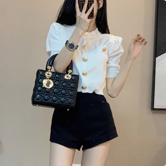 短袖针织开衫女小香风时尚洋气短款上衣