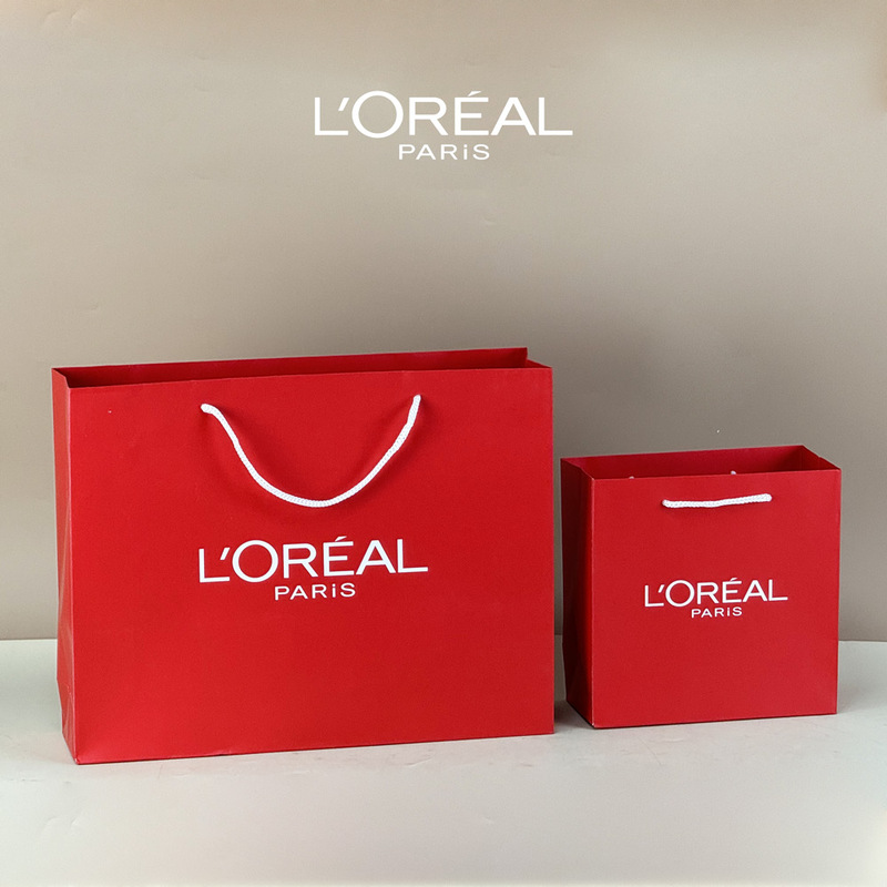 Free Shipping L'Oreal Gift Bag Handbag Paper Bag Gift Box Bag Cosmetic Bag Large Size Authentic Red Free Shipping L'Oreal Gift Bag Handbag Paper Bag Gift Box Bag Cosmetic Bag Large Size Authentic Red