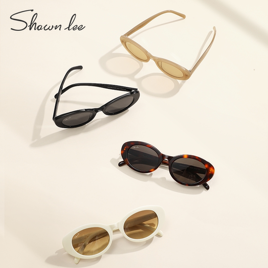 Shawnlee European and American retro cat-eye sunglasses, fashionable oatmeal color seaside cool sun protection myopia glasses