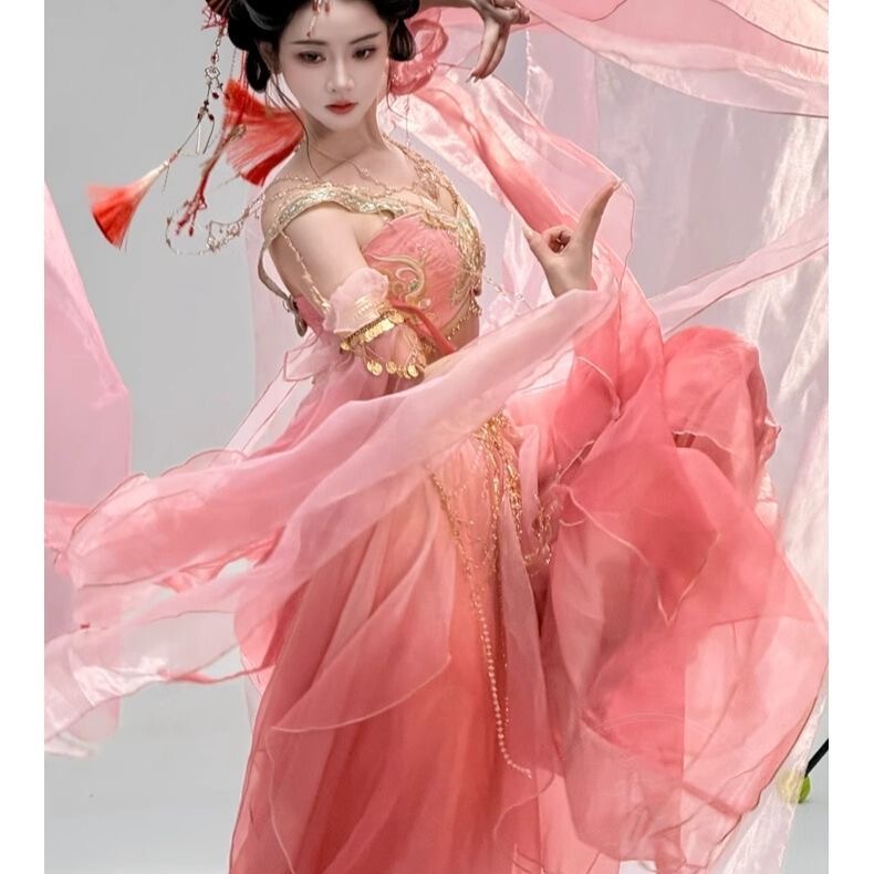 Dusk Clouds, Clear Clothes, Peach Blossoms, Original Exotic Style, Western Regions, Dunhuang, Flying Girl, Chinese Style, Han Elements, Han Xy015 Dusk Clouds, Clear Clothes, Peach Blossoms, Original Exotic Style, Western Regions, Dunhuang, Flying Girl, Chinese Style, Han Elements, Han Xy015