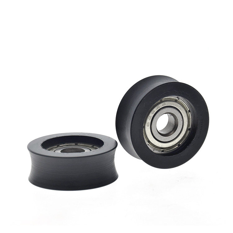 626 bearings coated rubber coated plastic nylon wheel U trough guide wheels doors and windows furniture accessories pulley rolling wheels plastic wheels 6 * 26