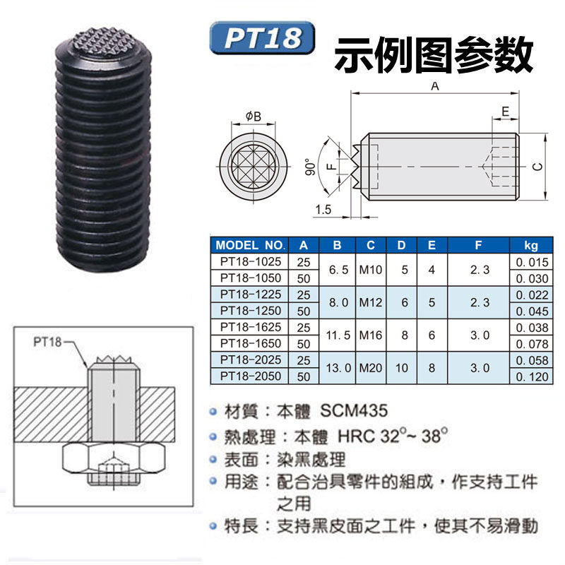 Straight-shaped tooth surface steel ball screw rod PT18-1025-2050 no spring hairpin clamp screw locking screw lever