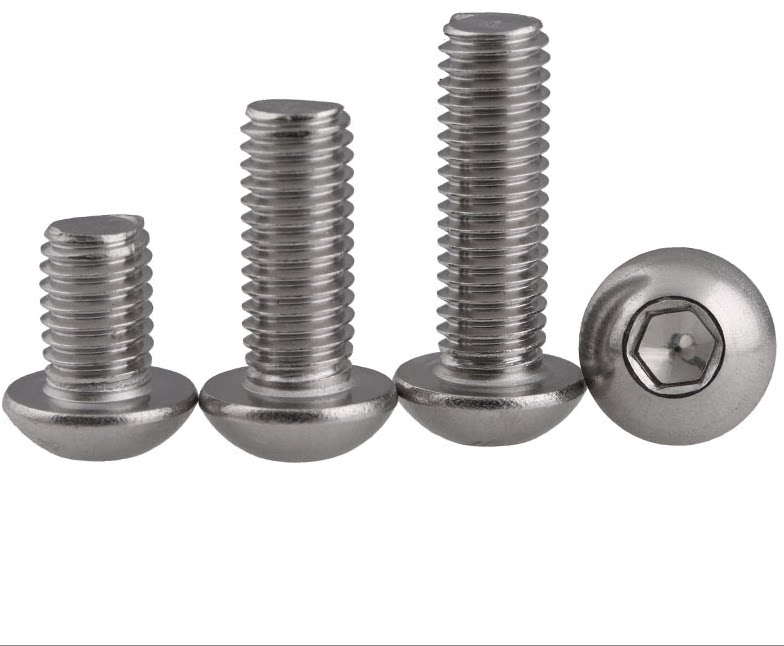 DIN7380 stainless steel inner hexagonal screw semicircular head internal hexagonal grinding mushroom head screw 8#-32 * 1 4