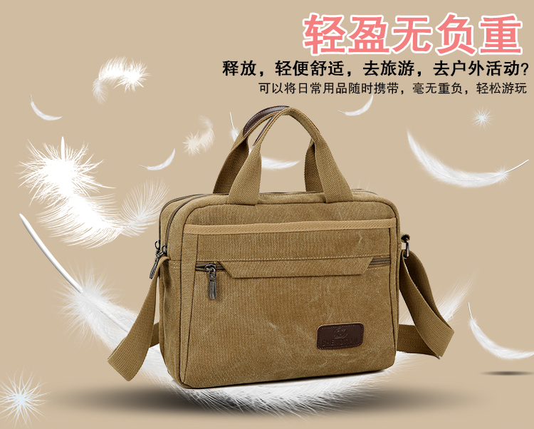 Túi xách nam túi xách mặt cắt ngang kinh doanh túi vải canvas Túi đựng hồ sơ tập tin máy tính túi đeo chéo nữ