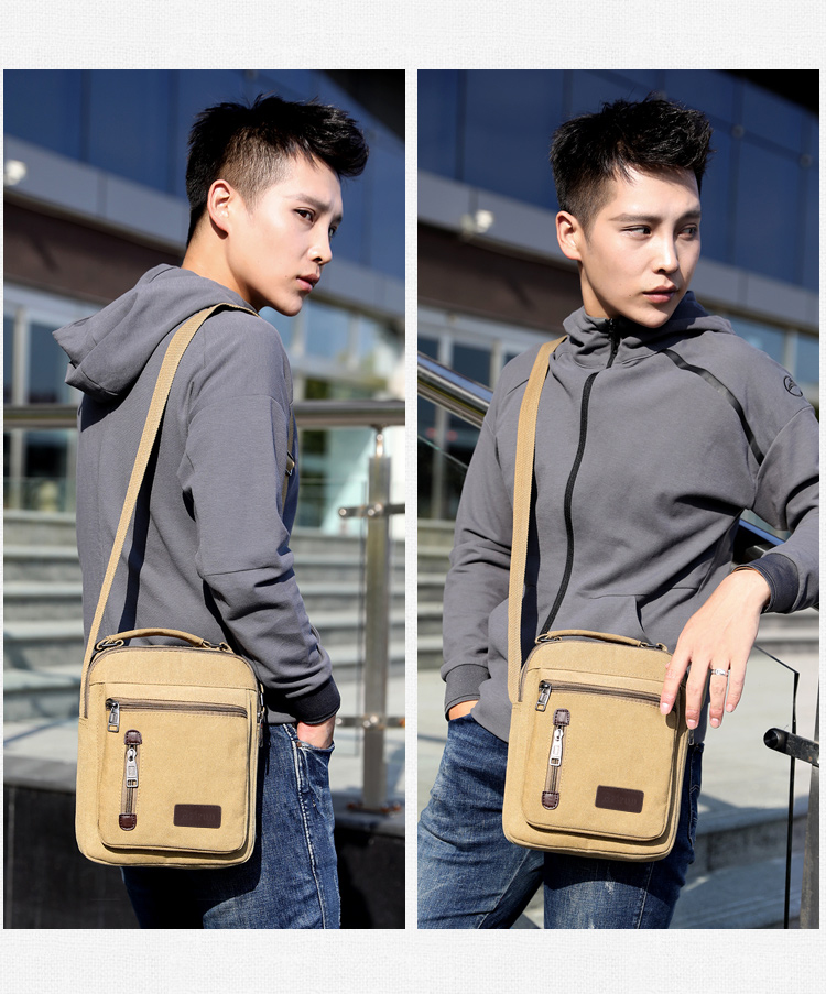 Phiên bản tiếng Hàn của túi đeo vai nam Messenger túi xách dọc retro túi xách nam kinh doanh túi vải ba lô giản dị túi xách furla