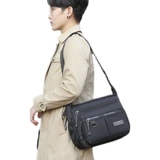 Вместительная и большая черная сумка на одно плечо, сумка через плечо для путешествий, ткань оксфорд