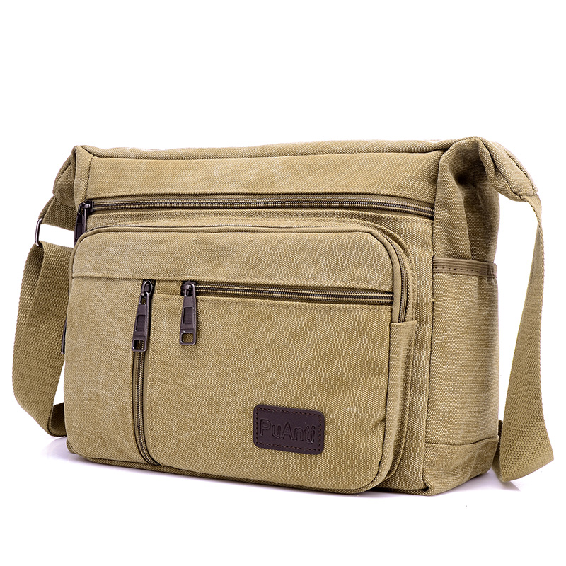 2021 new men's casual men's canvas bag men's horizontal shoulder bag messenger bag men's bag crossbody bag