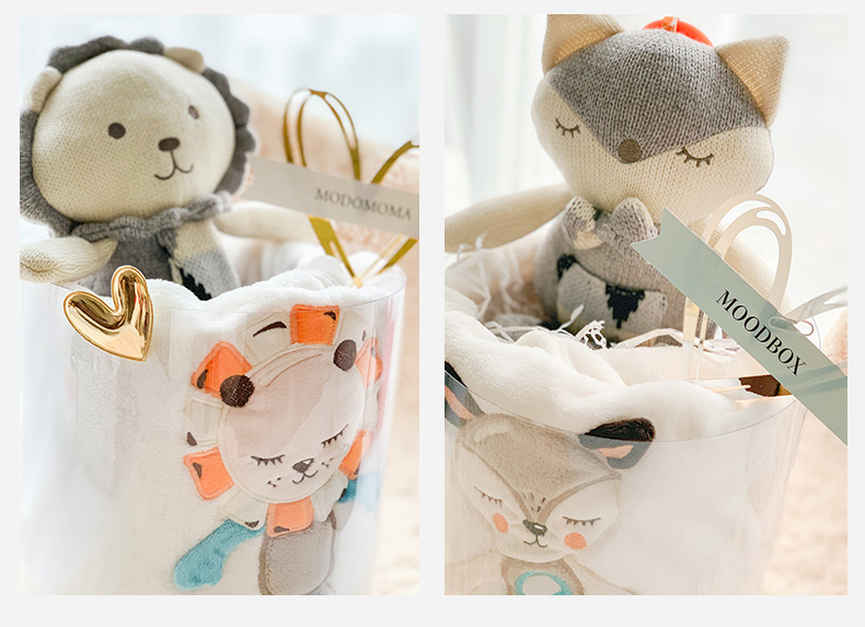 Sản phẩm dành cho trẻ sơ sinh của Moodbox Hộp quà tặng dành cho nam và nữ thoải mái cho bé đồ chơi quà tặng trăng tròn - Bộ quà tặng em bé hộp quà công chúa cho bé gái