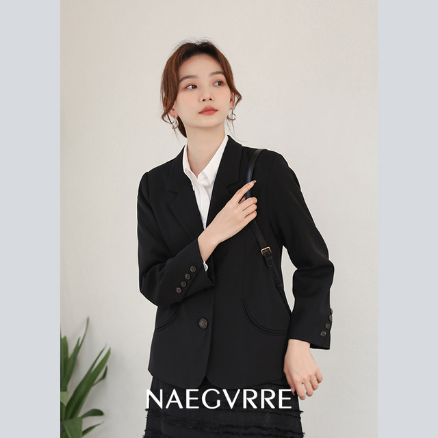 ເສື້ອກັນໜາວ Nagweier petite khaki suit for women spring and autumn 2024 casual temperament silhouette suit top