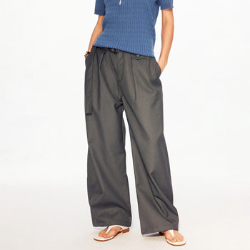 Madwitch double pleated adjustable waistband scimitar trousers