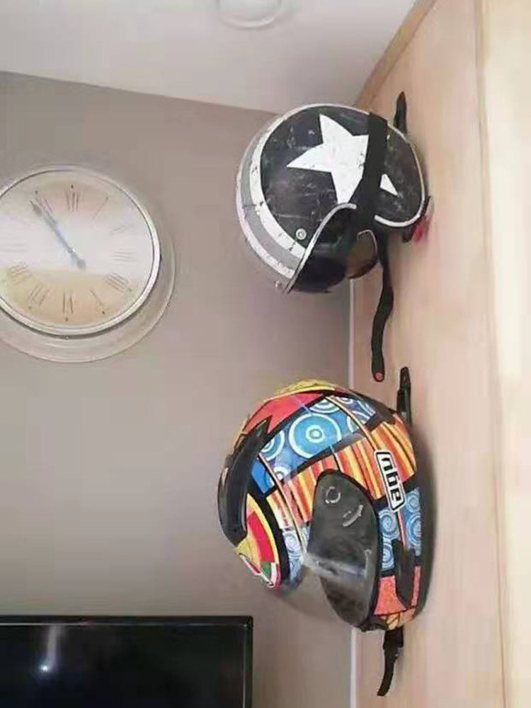 Wall-mounted thick motorcycle electric vehicle helmet display rack Universal display rack Helmet hook pylons Ball rack