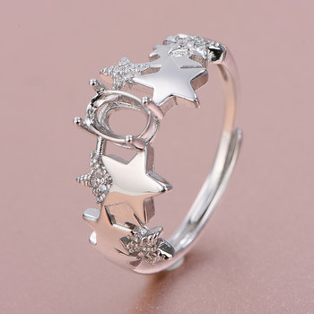 S925 silver ring empty support 4*6/5*7mm live ring mouth
