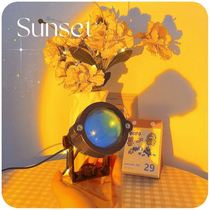 Sunset light mini Net red photo projection atmosphere female night light desktop ins sunset rainbow making machine