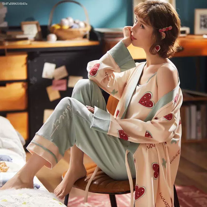 Dịch vụ giam can bộ ba mảnh cotton sau sinh cho phụ nữ mùa xuân và mùa thu - Giải trí mặc / Mum mặc