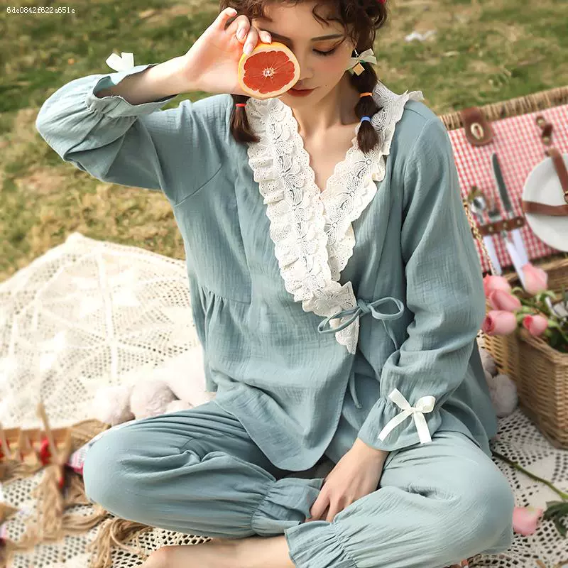 Đồ ngủ cho bà bầu của phụ nữ mùa xuân và mùa thu quần áo dài tay cotton giam giữ sau sinh quần áo cho con bú mùa xuân và mùa thu ngày 10 tháng 11 Dịch vụ nhà hộ sinh - Giải trí mặc / Mum mặc