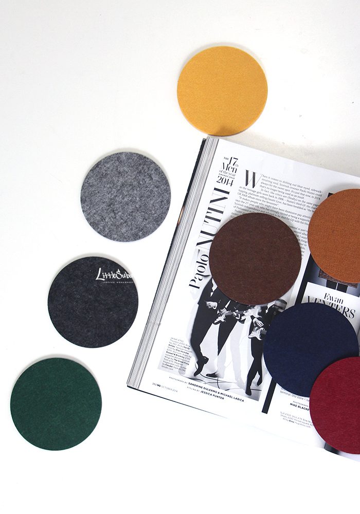 Small Western Suburbs vintage felt coasters Round coffee coasters ins water coasters Solid color insulation pad