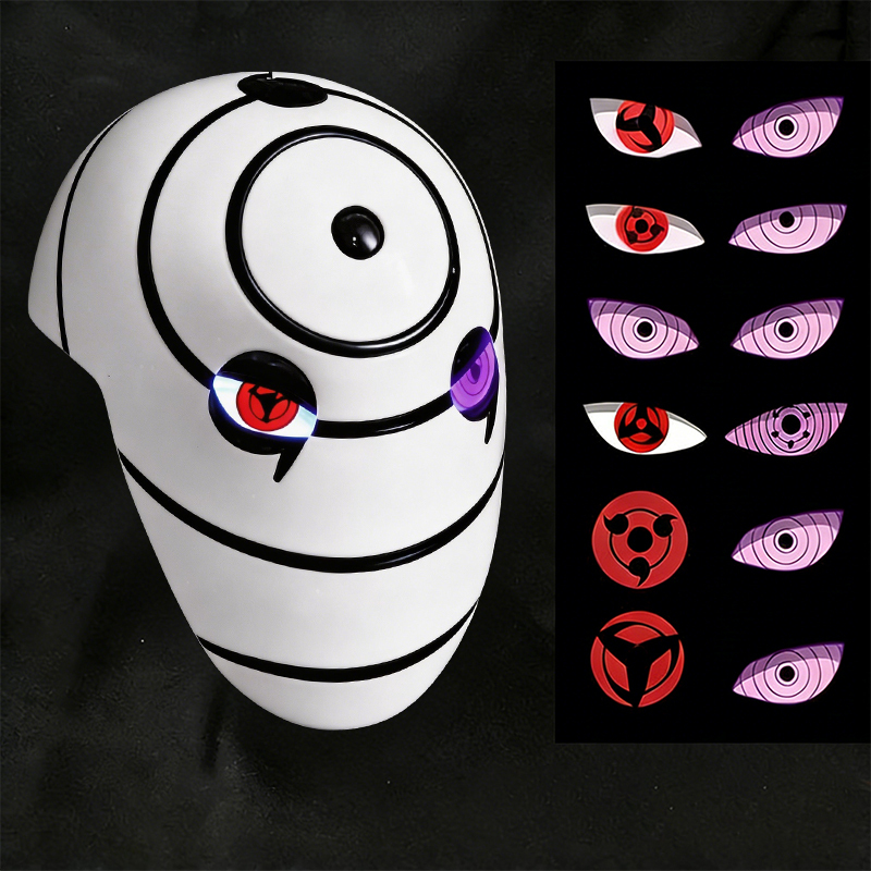 Uchiha Obito Ninja Mask Glowing Resin Helmet Naruto Sharingan Tobi Anime Convention Cosplay Prop