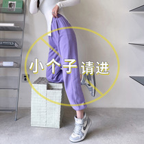 Sports pants woman 2021 spring autumn new small sub loose bunches summer thin spring autumn pure cotton casual sweatpants grey
