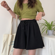 2021 New Casual Shorts Women Summer Middle Pants Loose Outer Pass Grey Straight Barrel Sports Bursting Broadlegged Pants