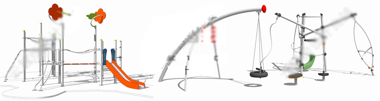 T1189创意儿童游乐设施游戏水上秋千景观sketchup/SU模型游玩...-12