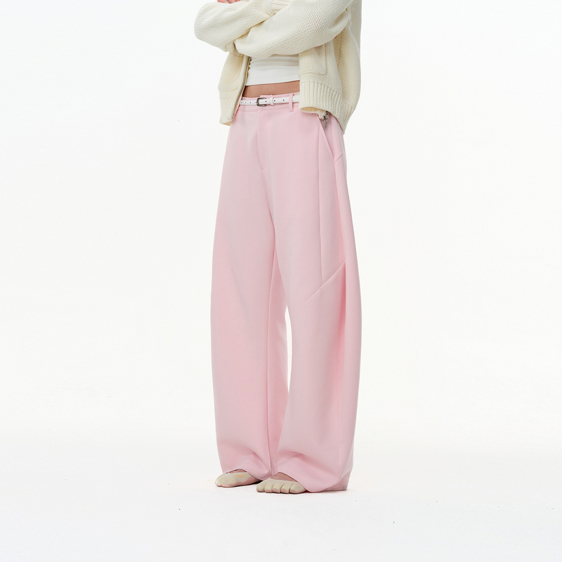 Pclp Scimitar-Shaped Silhouette Draped Air Layer Trousers Spring National Trend Brand Versatile Wide-Leg Loose Long Pants