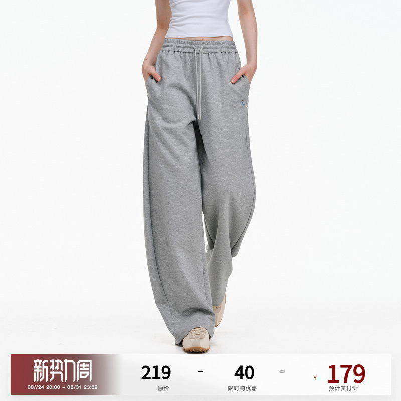 Pclp Mamba Cotton Elastic Waist Sweatpants Straight-Leg Pants Autumn and Winter Casual Sports Long Pants