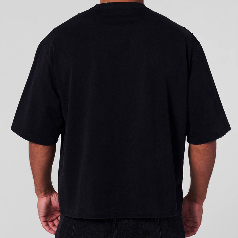 Newshark Lettered Cotton Fitness Short-Sleeve Men's Loose Oversized Trendy American-Style T-Shirt for Summer