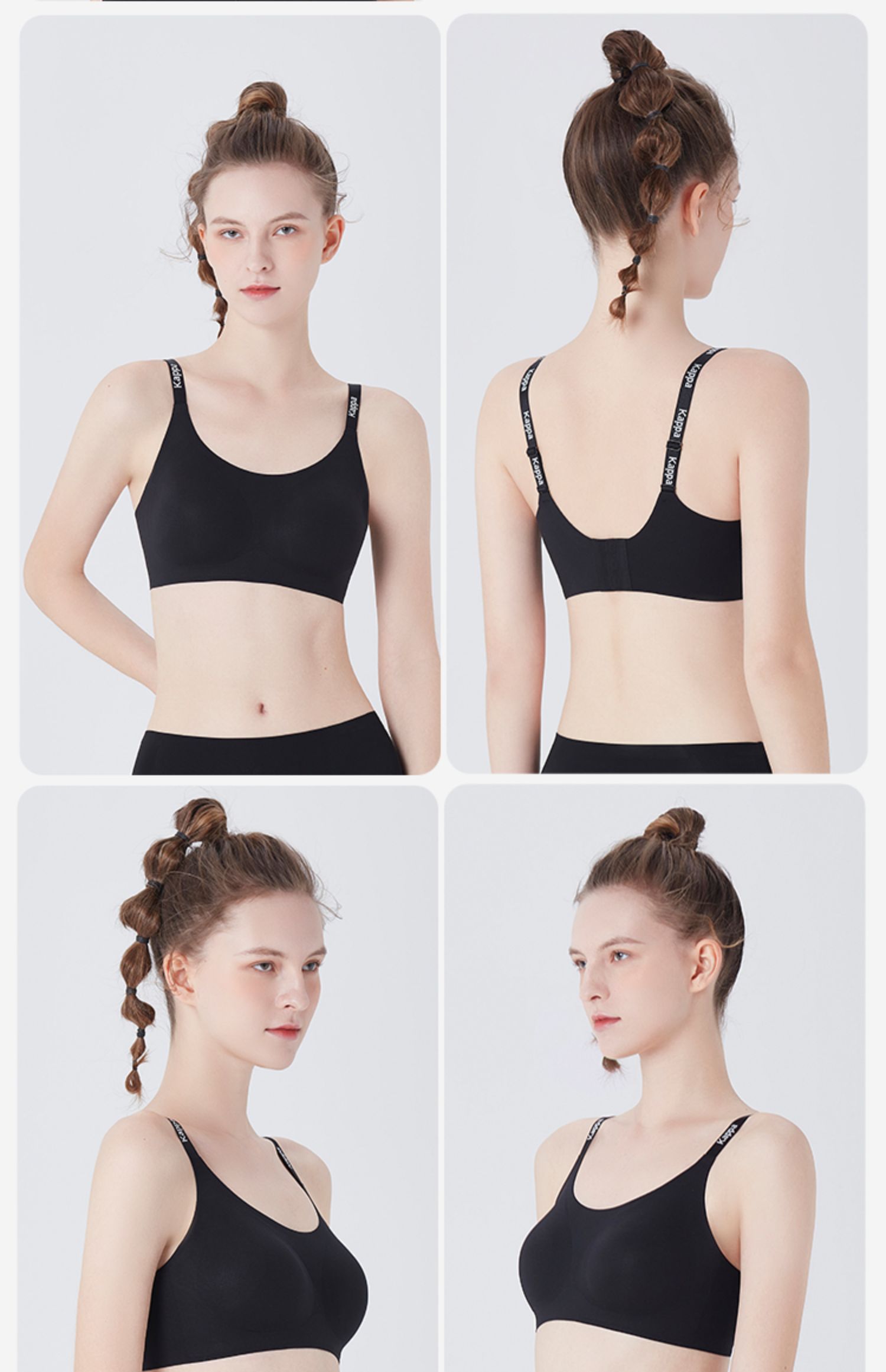 Kappa 23年春季新款 女式时尚运动串标文胸 天猫优惠券折后¥89包邮(¥139-50)3色可选 赠内裤2条