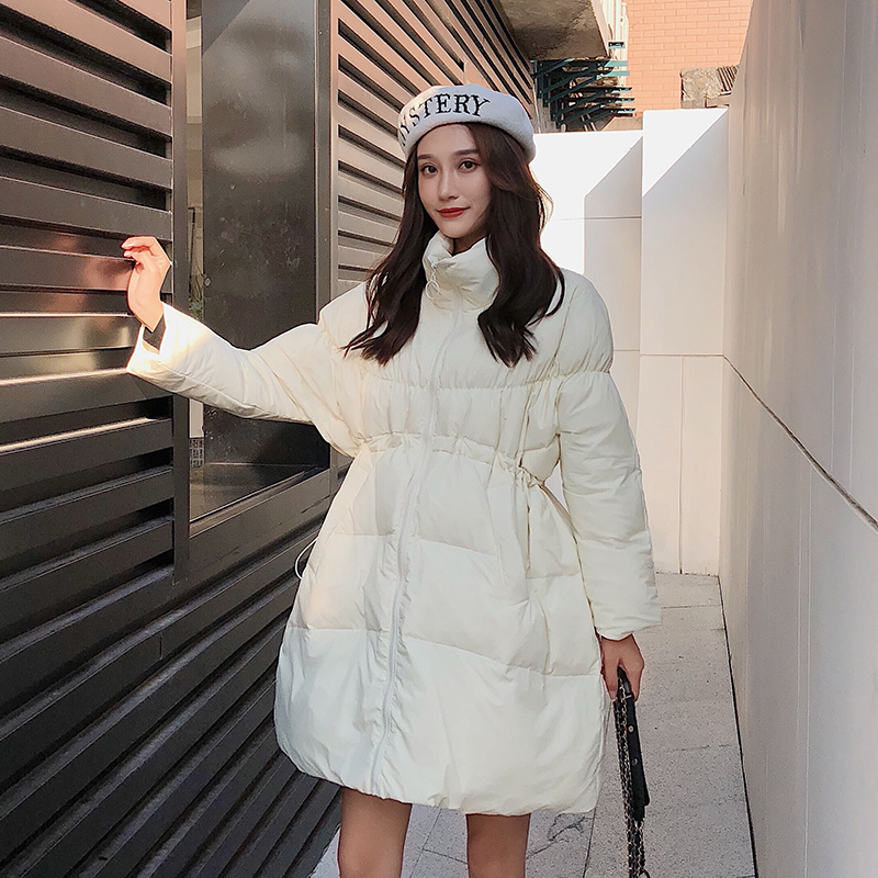 2019新款羽绒服女中长款大码宽松韩版收腰面包服斗篷冬装外套厚潮