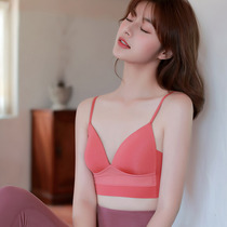 Beauty back sling Net red explosion underwear women without steel ring summer thin small chest gathered seamless vest girl bra