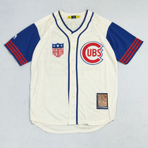 European and American street hip-hop hiphop color-style baseball uniform Cubs short-sleeved T-shirt cardigan mens and womens same style