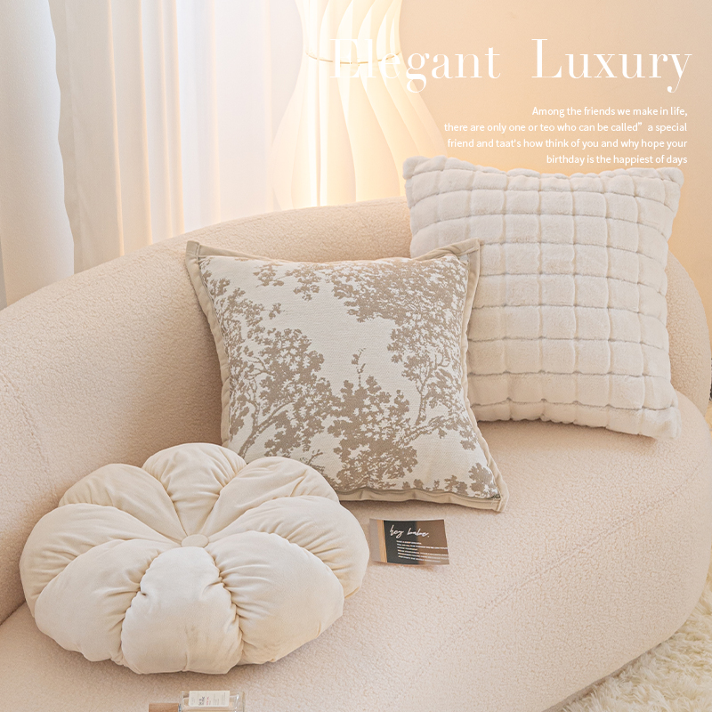 Style Superior Sense Holding Pillow Sofa Living Room Leaning Pillow Backrest Pillowcase Pillow Core Removable Wash Hotel Floating Window Cushions Brief-Taobao