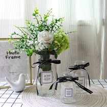 Nordic ins hydroponic transparent glass small vase minimalist modern flower transplanter creative living room decoration home furnishings