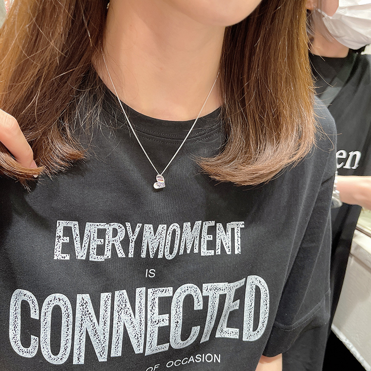 Chen Ji Children 2021 New Peach Hearts Necklace Women's Small Crowddesign Loving Pendant Online Red Identical Collarbone Chain 4023