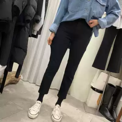 widelia2020 spring high waist thin black jeans Korean version of small straight pants ankle-length pants women's W05-21