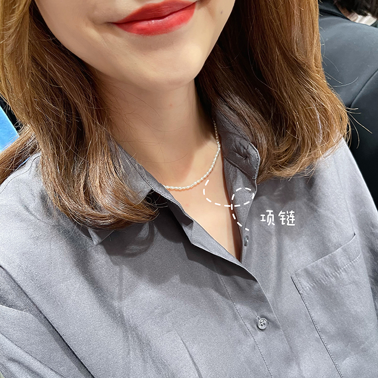 Chen Jier same necklace female 2021 new French retro millet pearl clavicle chain tide 1132