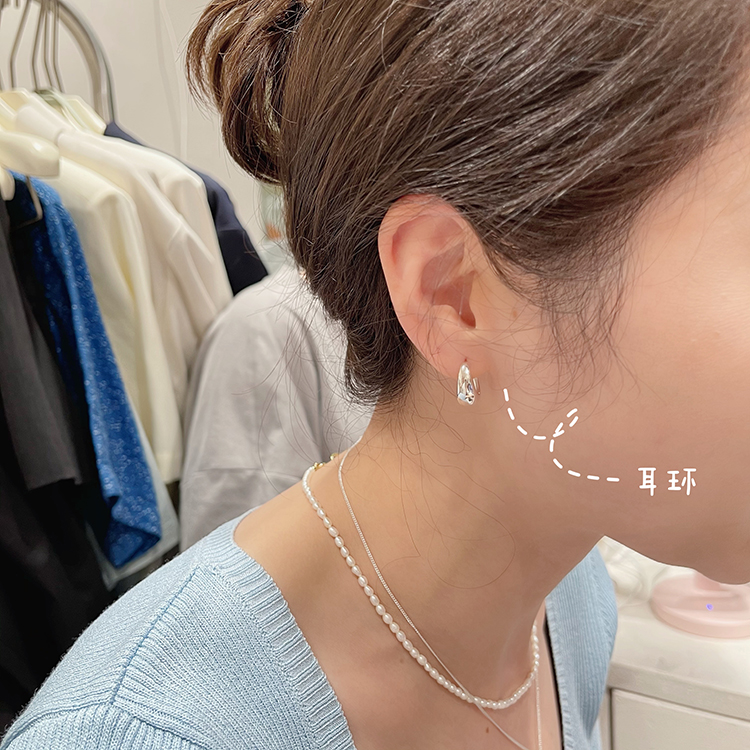 Round Earrings Woman 2021 Chen Ji The same ins and ins Brief approch. 925 silver 100 hitch Circle Earrings 4001